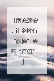 南充蓬安：让乡村有“颜值”更有“产值”