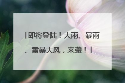 即将登陆！大雨、暴雨、雷暴大风，来袭！