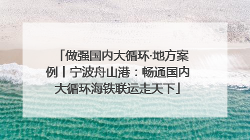 做强国内大循环·地方案例丨宁波舟山港：畅通国内大循环海铁联运走天下
