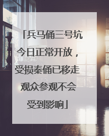 兵马俑三号坑今日正常开放，受损秦俑已移走 观众参观不会受到影响