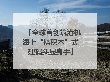 全球首创筑港机海上“搭积木”式建码头显身手