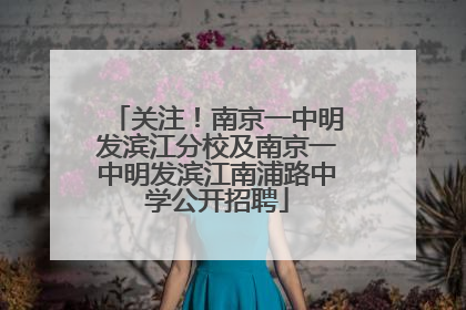 关注！南京一中明发滨江分校及南京一中明发滨江南浦路中学公开招聘