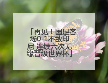 再见！国足客场0-1不敌印尼 连续六次无缘晋级世界杯