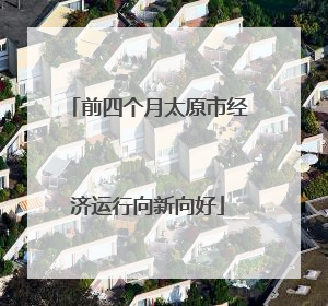 前四个月太原市经济运行向新向好
