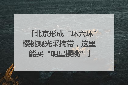 北京形成“环六环”樱桃观光采摘带，这里能买“明星樱桃”