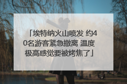 埃特纳火山喷发 约40名游客紧急撤离 温度极高感觉要被烤焦了