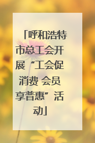 呼和浩特市总工会开展“工会促消费 会员享普惠”活动
