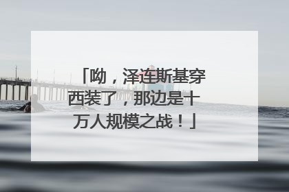呦，泽连斯基穿西装了，那边是十万人规模之战！