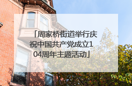 周家桥街道举行庆祝中国共产党成立104周年主题活动