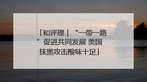 和评理｜“一带一路”促进共同发展 美国抹黑攻击酸味十足