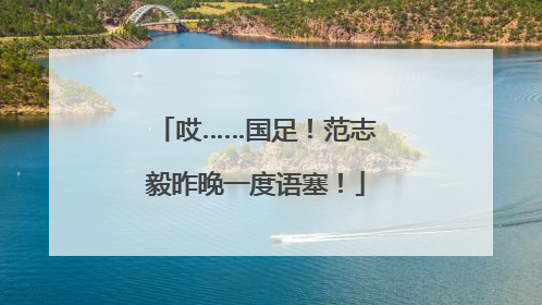 哎……国足！范志毅昨晚一度语塞！