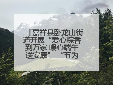嘉祥县卧龙山街道开展“爱心粽香到万家 暖心端午送安康” “五为”志愿服务活动