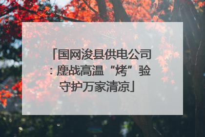 国网浚县供电公司：鏖战高温“烤”验 守护万家清凉