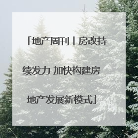 地产周刊丨房改持续发力 加快构建房地产发展新模式