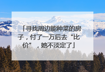 寻找周边能种菜的房子，付了一万后去“比价”，她不淡定了