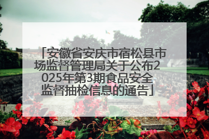 安徽省安庆市宿松县市场监督管理局关于公布2025年第3期食品安全监督抽检信息的通告