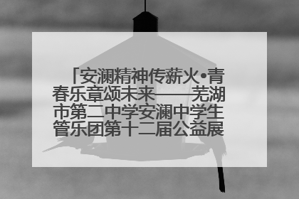 安澜精神传薪火•青春乐章颂未来——芜湖市第二中学安澜中学生管乐团第十二届公益展演圆满举行