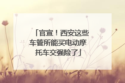 官宣！西安这些车管所能买电动摩托车交强险了