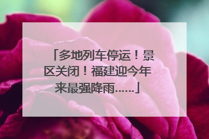 多地列车停运！景区关闭！福建迎今年来最强降雨……