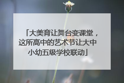 大美育让舞台变课堂，这所高中的艺术节让大中小幼五级学校联动