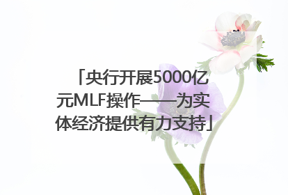 央行开展5000亿元MLF操作——为实体经济提供有力支持
