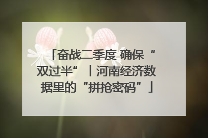 奋战二季度 确保“双过半”丨河南经济数据里的“拼抢密码”