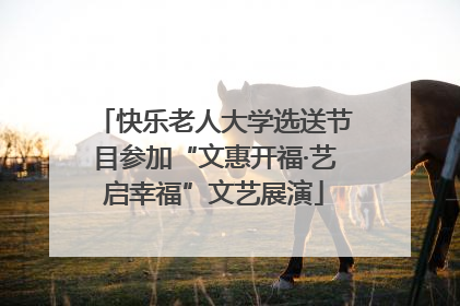 快乐老人大学选送节目参加“文惠开福·艺启幸福”文艺展演