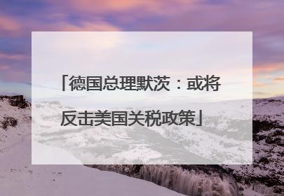 德国总理默茨：或将反击美国关税政策