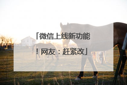 微信上线新功能！网友：赶紧改