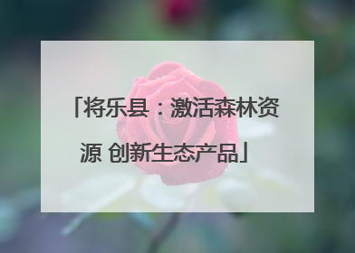 将乐县：激活森林资源 创新生态产品