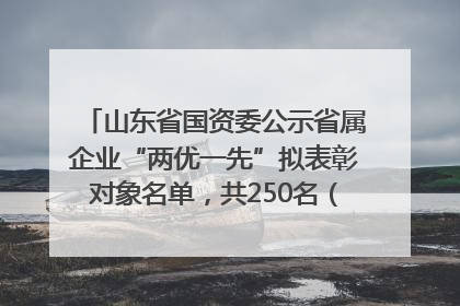 山东省国资委公示省属企业“两优一先”拟表彰对象名单，共250名（个）党员和党组织