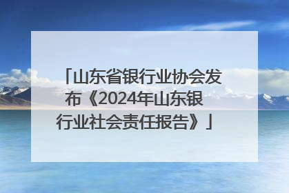 山东省银行业协会发布《2024年山东银行业社会责任报告》