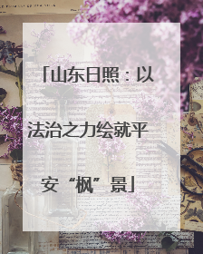山东日照：以法治之力绘就平安“枫”景