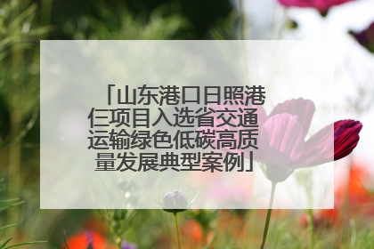 山东港口日照港仨项目入选省交通运输绿色低碳高质量发展典型案例