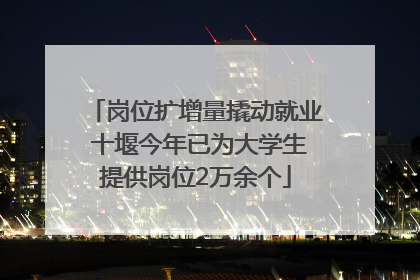 岗位扩增量撬动就业 十堰今年已为大学生提供岗位2万余个