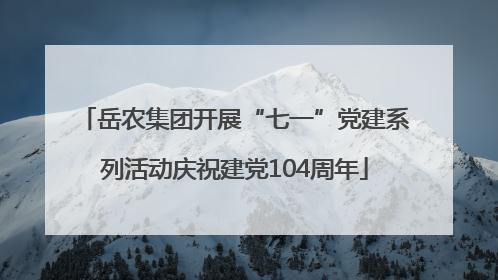 岳农集团开展“七一”党建系列活动庆祝建党104周年