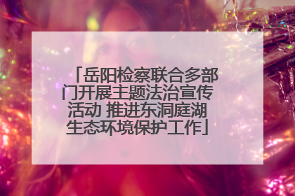 岳阳检察联合多部门开展主题法治宣传活动 推进东洞庭湖生态环境保护工作