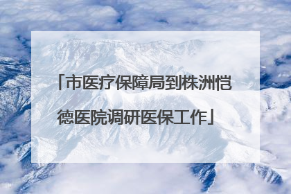 市医疗保障局到株洲恺德医院调研医保工作