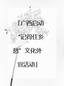 广西启动“记得住乡愁”文化外宣活动