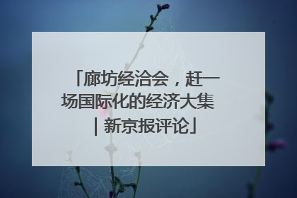 廊坊经洽会，赶一场国际化的经济大集｜新京报评论