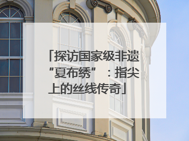 探访国家级非遗“夏布绣”：指尖上的丝线传奇