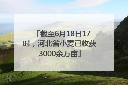 截至6月18日17时，河北省小麦已收获3000余万亩