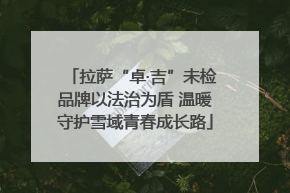 拉萨“卓·吉”未检品牌以法治为盾 温暖守护雪域青春成长路