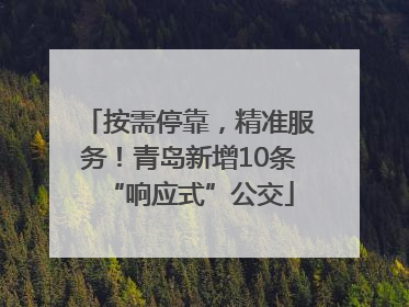 按需停靠，精准服务！青岛新增10条“响应式”公交