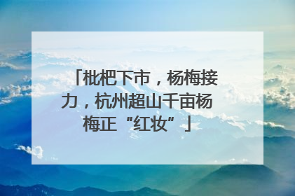 枇杷下市，杨梅接力，杭州超山千亩杨梅正“红妆”