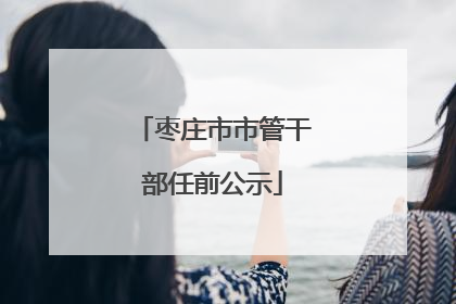 枣庄市市管干部任前公示