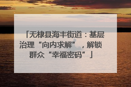无棣县海丰街道：基层治理“向内求解”，解锁群众“幸福密码”