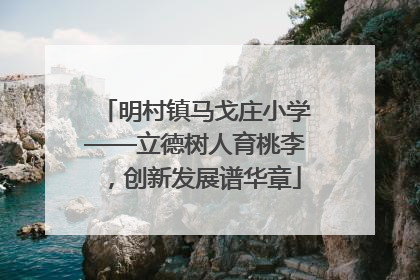 明村镇马戈庄小学——立德树人育桃李，创新发展谱华章