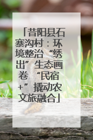 昔阳县石寨沟村：环境整治“绣出”生态画卷 “民宿+”撬动农文旅融合