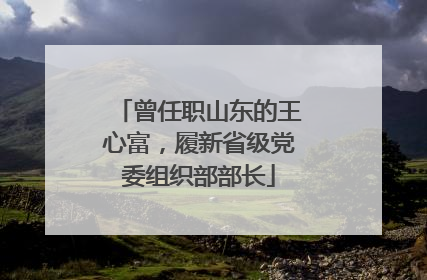 曾任职山东的王心富，履新省级党委组织部部长